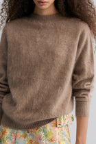 Buttery Boxy Brushed Wool Sweater Truffle Melange