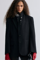 Boxy Single-Breasted Blazer Black