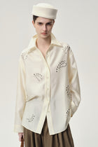 Stud-embellished Shirt Vanilla