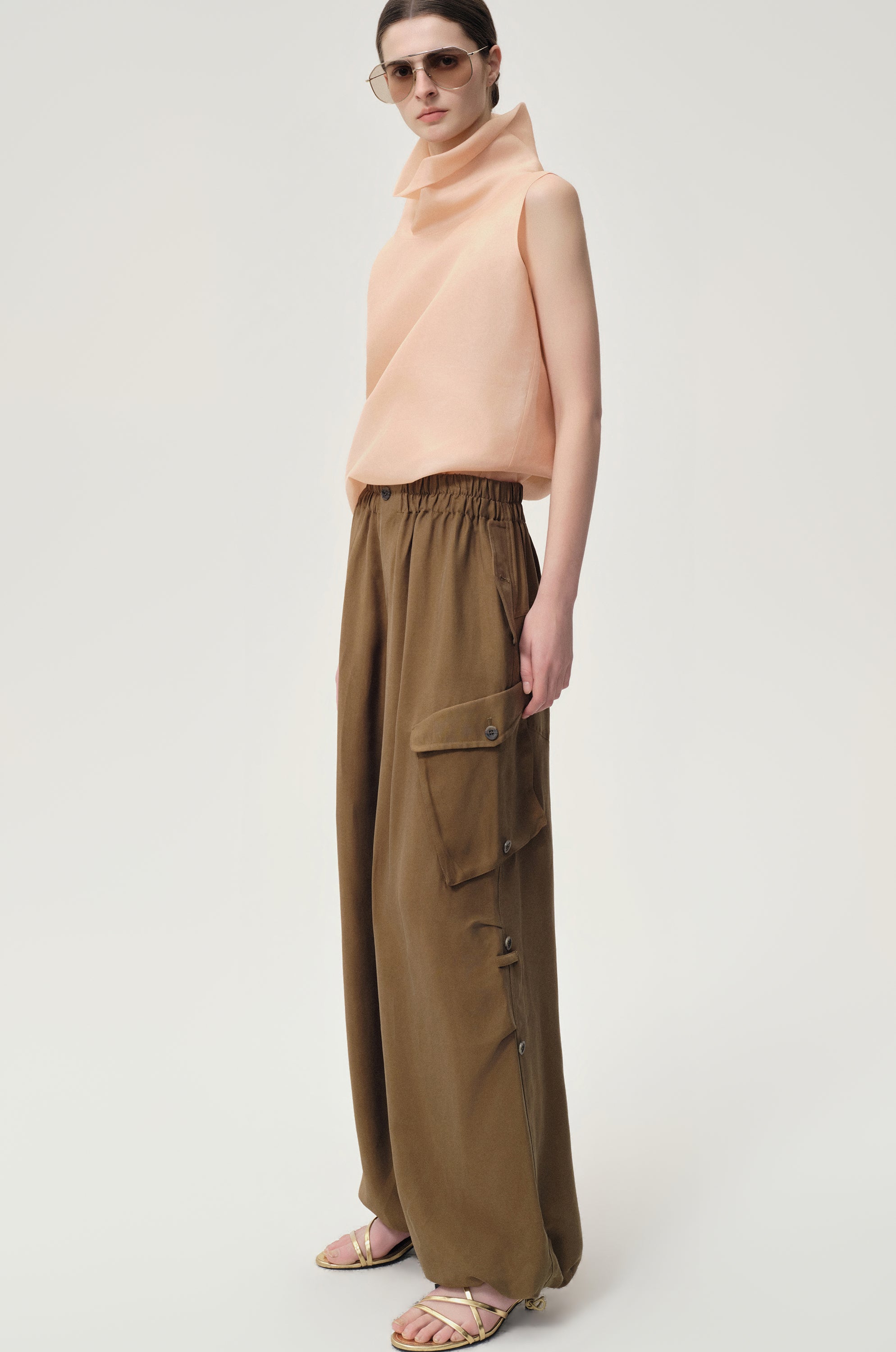 Drift Baggy Cargo Trousers Hazel