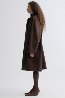 Reversible Twill and Check Trench Coat
