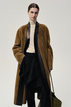 Cléo Shearing Robe Coat Tabacco/ Black