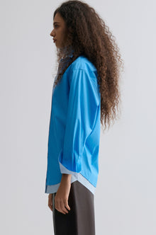 Relaxed Double-layer Shirt Periwinkle Blue
