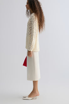 Textured Chunky-knit Sweater Cream