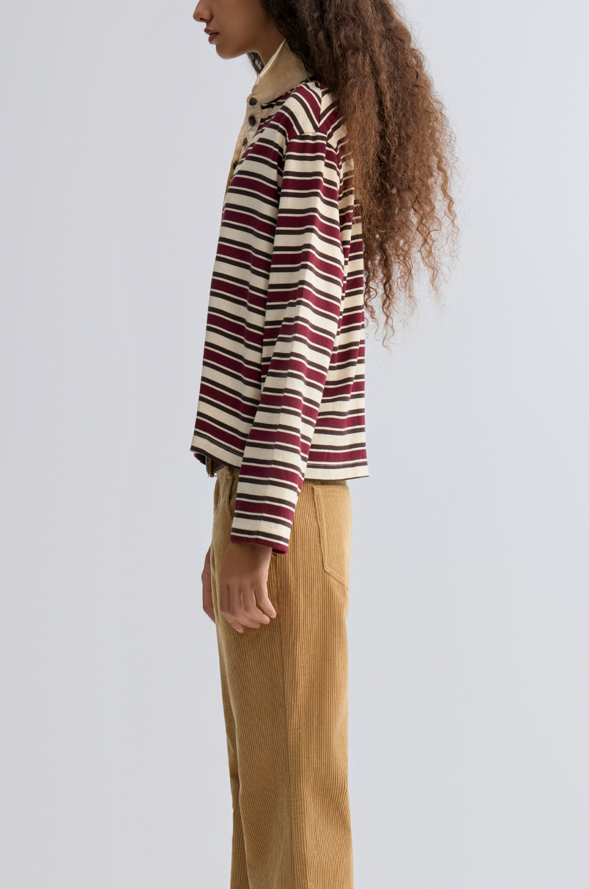 Rugby Stripe Polo Shirt Ivory