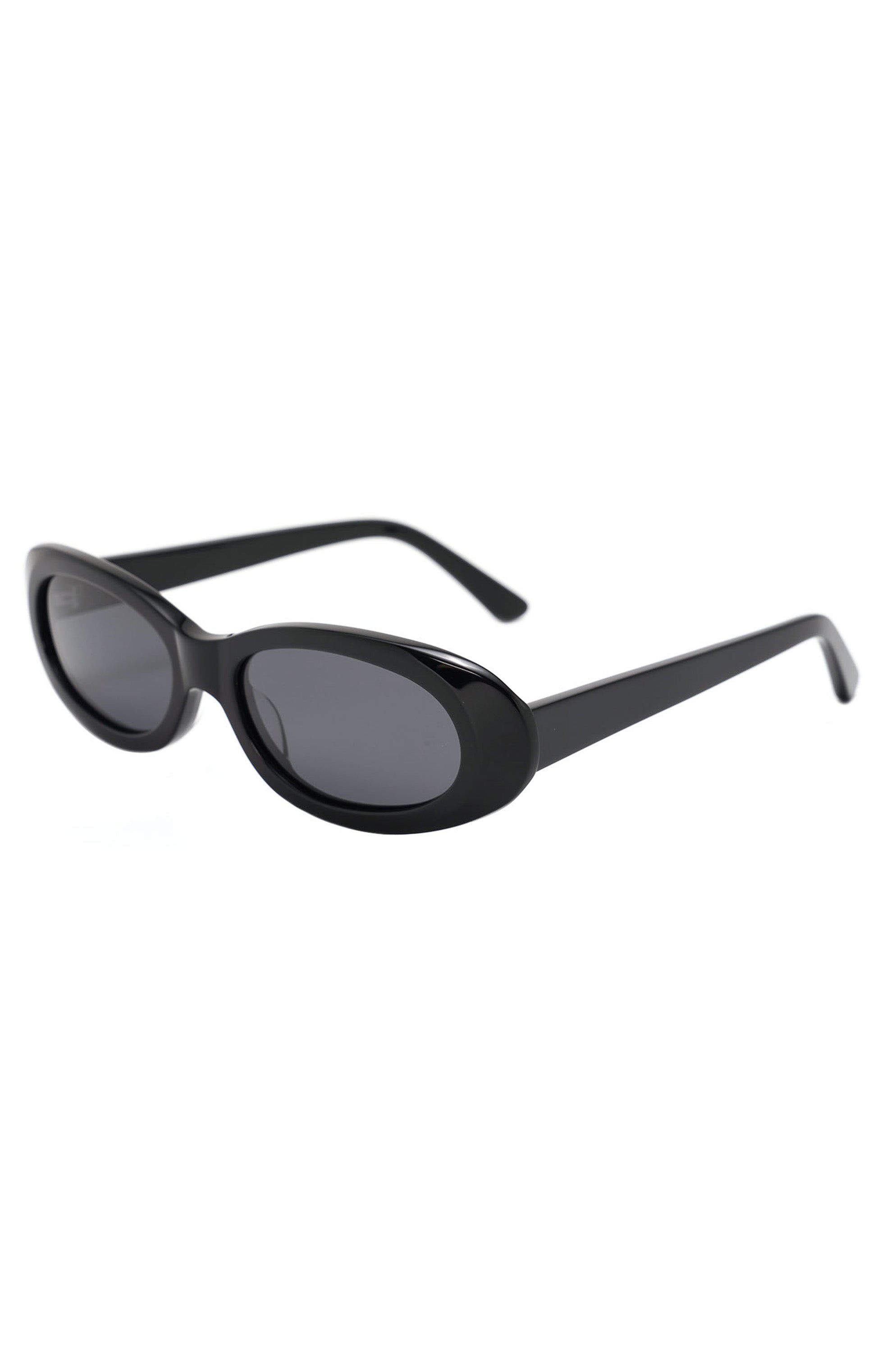 Audrey Oval-frame Sunglasses-Black