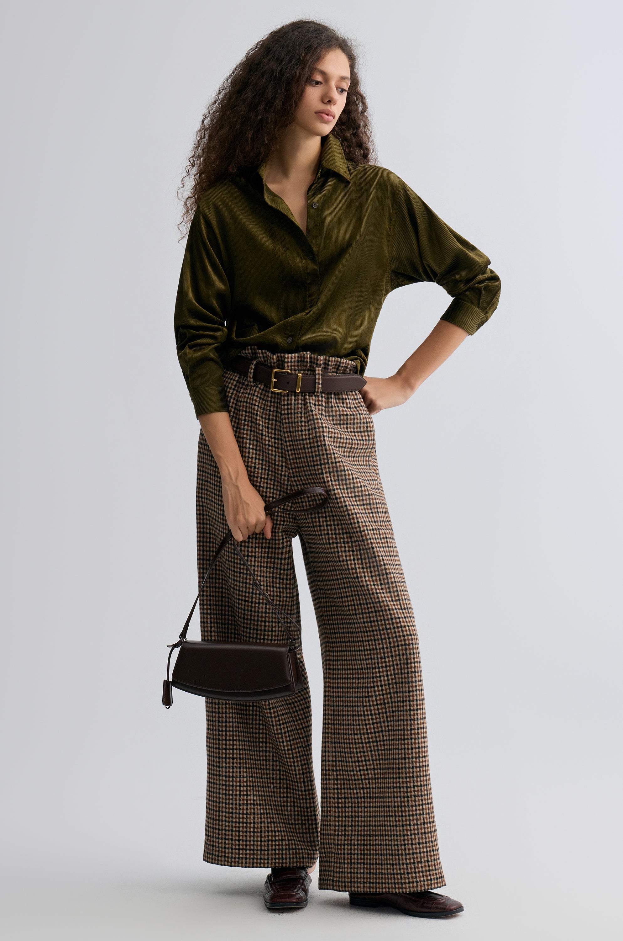 Weekend Corduroy Blouse Peat Moss