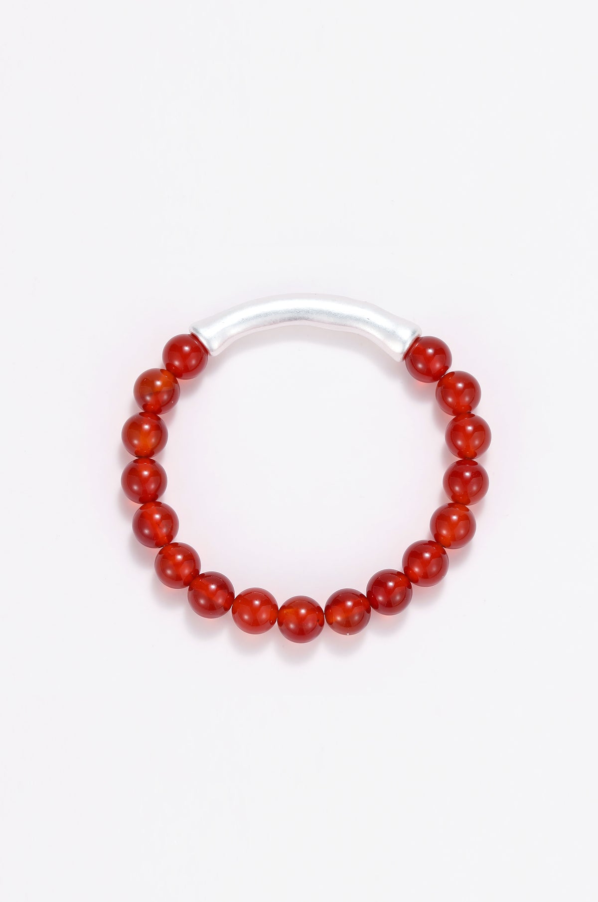 Magma carnelian and silver bracelet