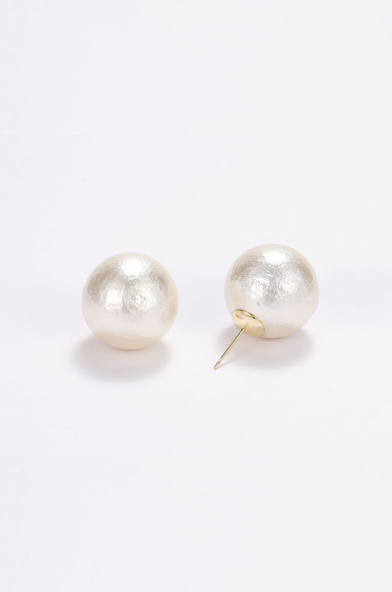 Large pearl stud earrings