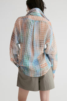 Amalfi Checked Sheer Oversize Shirt