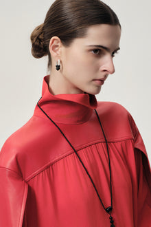 Magma silver onyx hoop earrings
