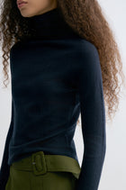 Wholegarment Fine Turtleneck Ink Blue