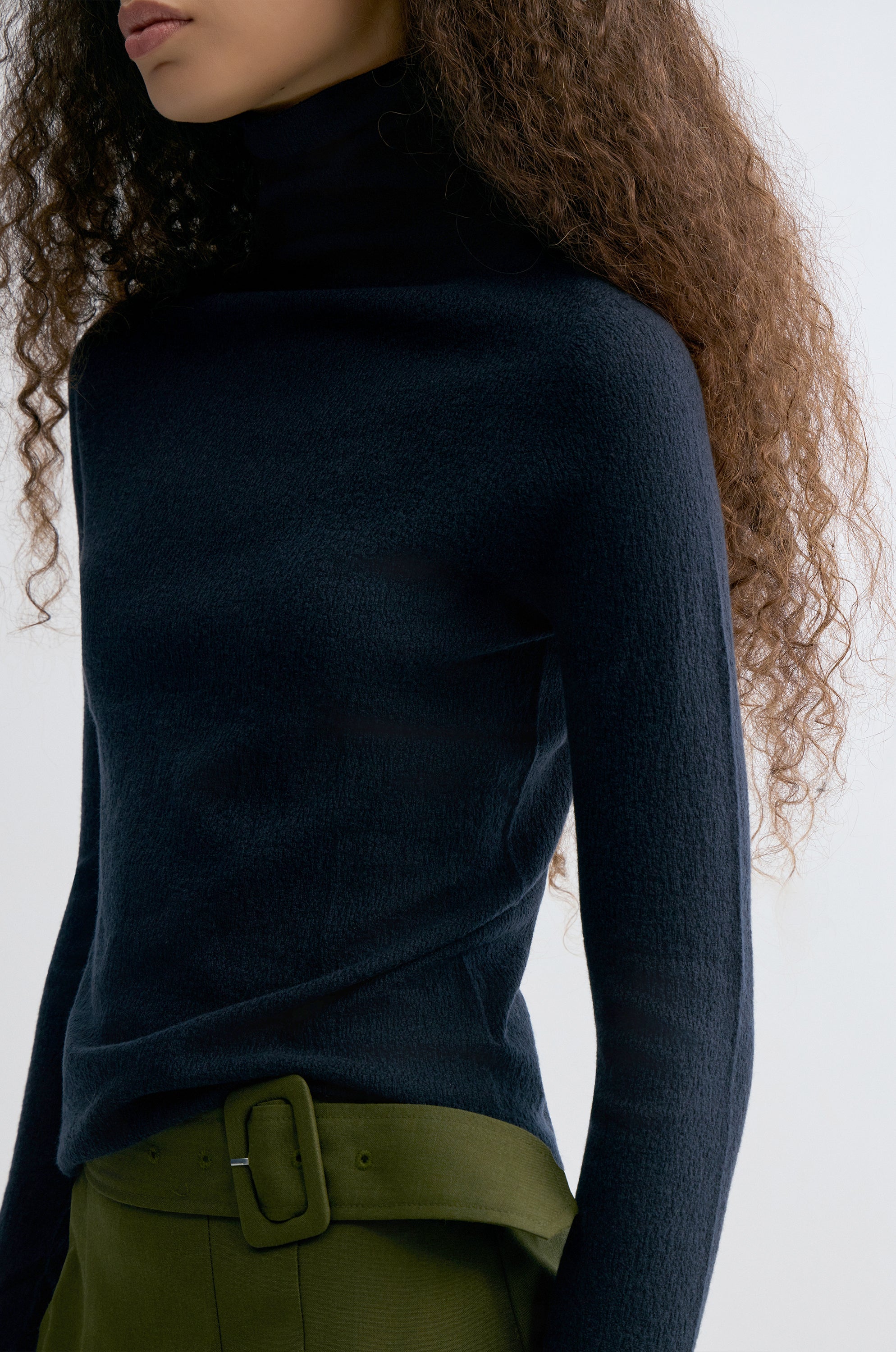 Wholegarment Fine Turtleneck Ink Blue