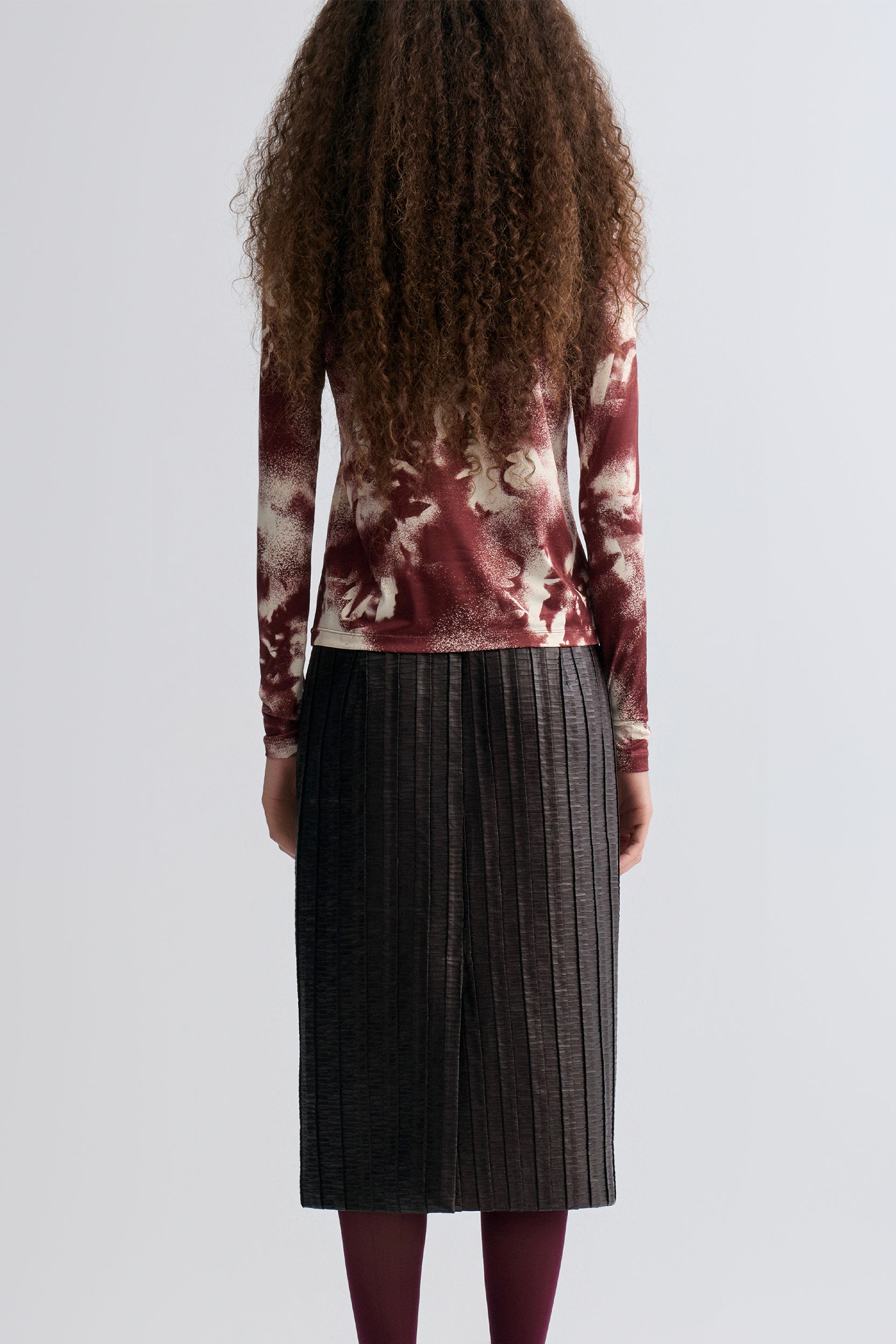 Shadow Long Sleeve Turtleneck Top Cranberry