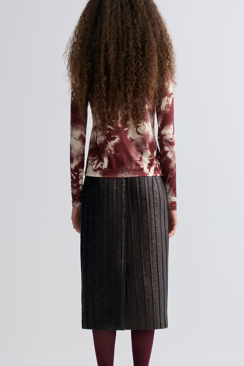 Shadow Long Sleeve Turtleneck Top Cranberry