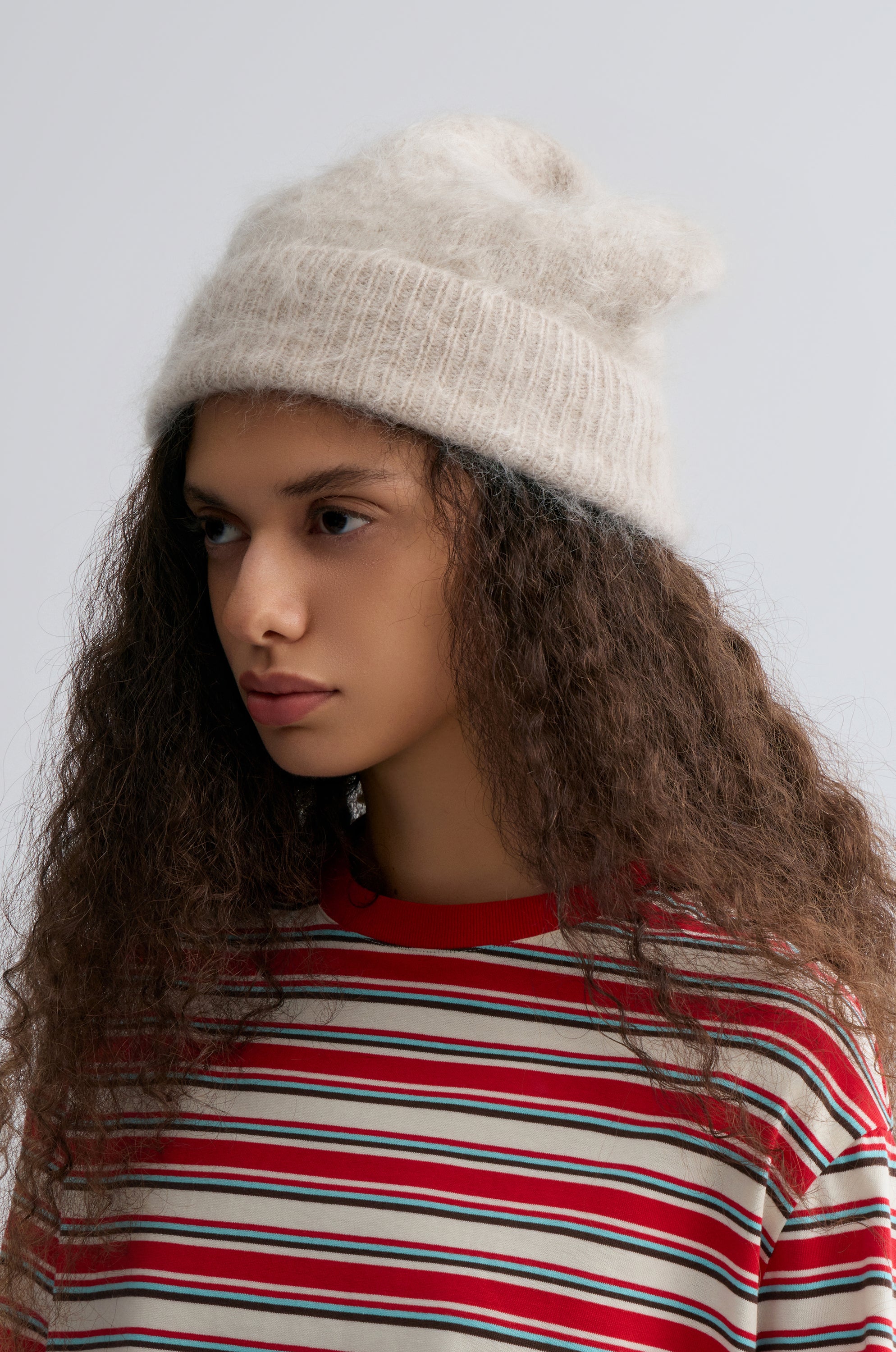 Brushed Cashmere Beanie Ice