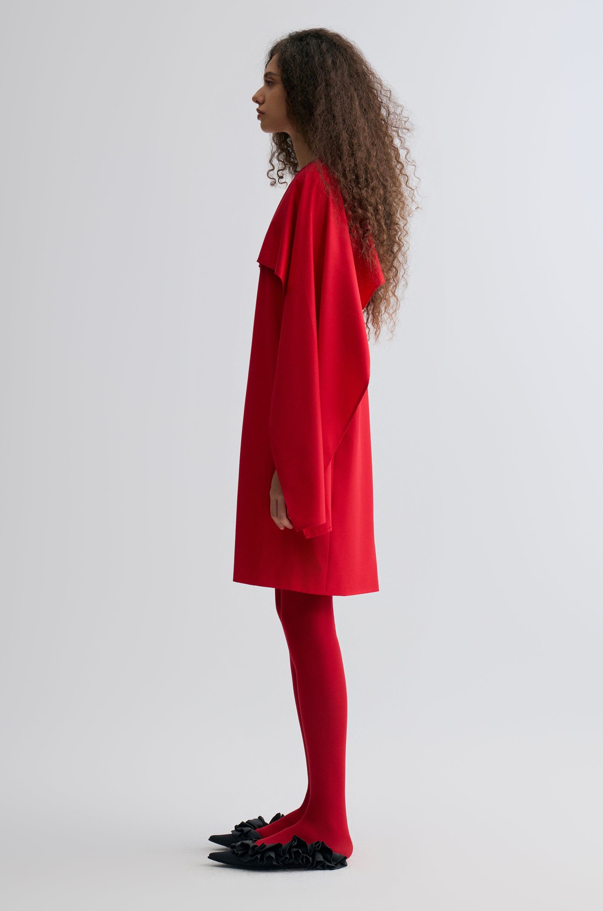 Opera Cape Dress Crimson