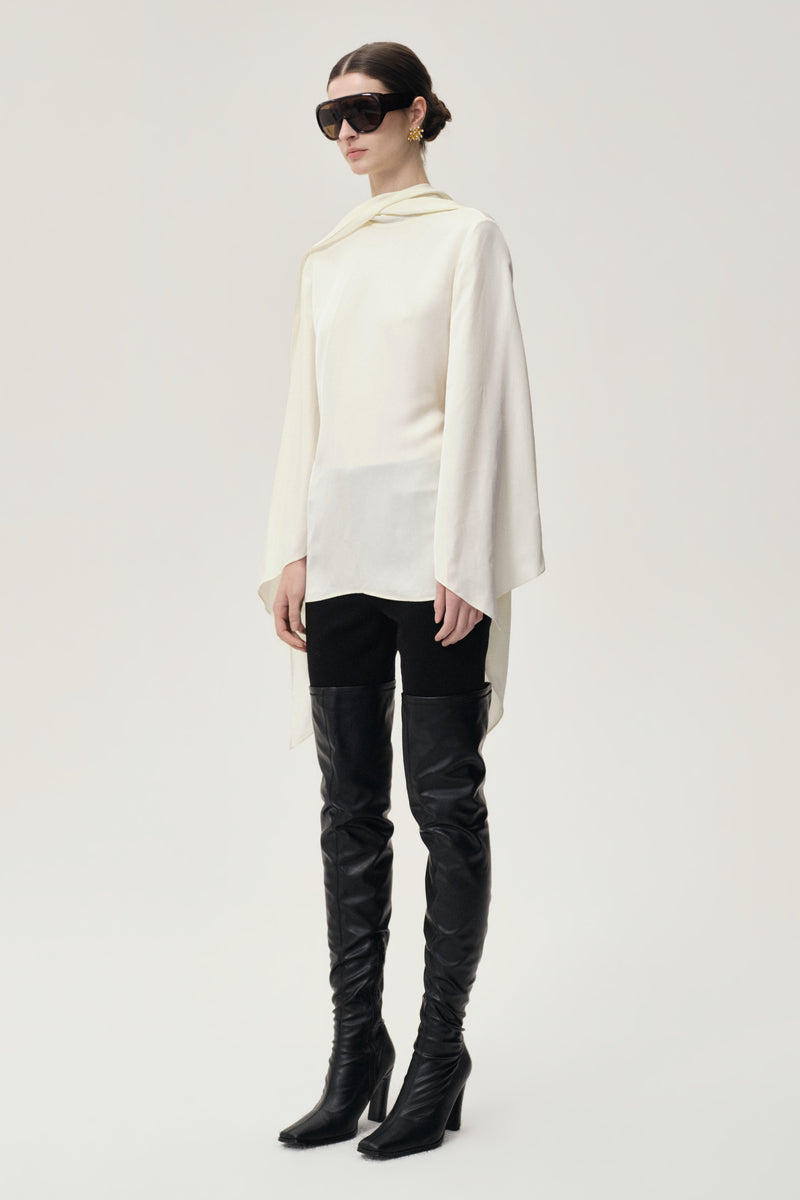 Reversible Scarf Blouse Ecru
