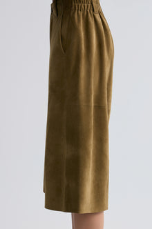 Long Suede  Bermuda Shorts