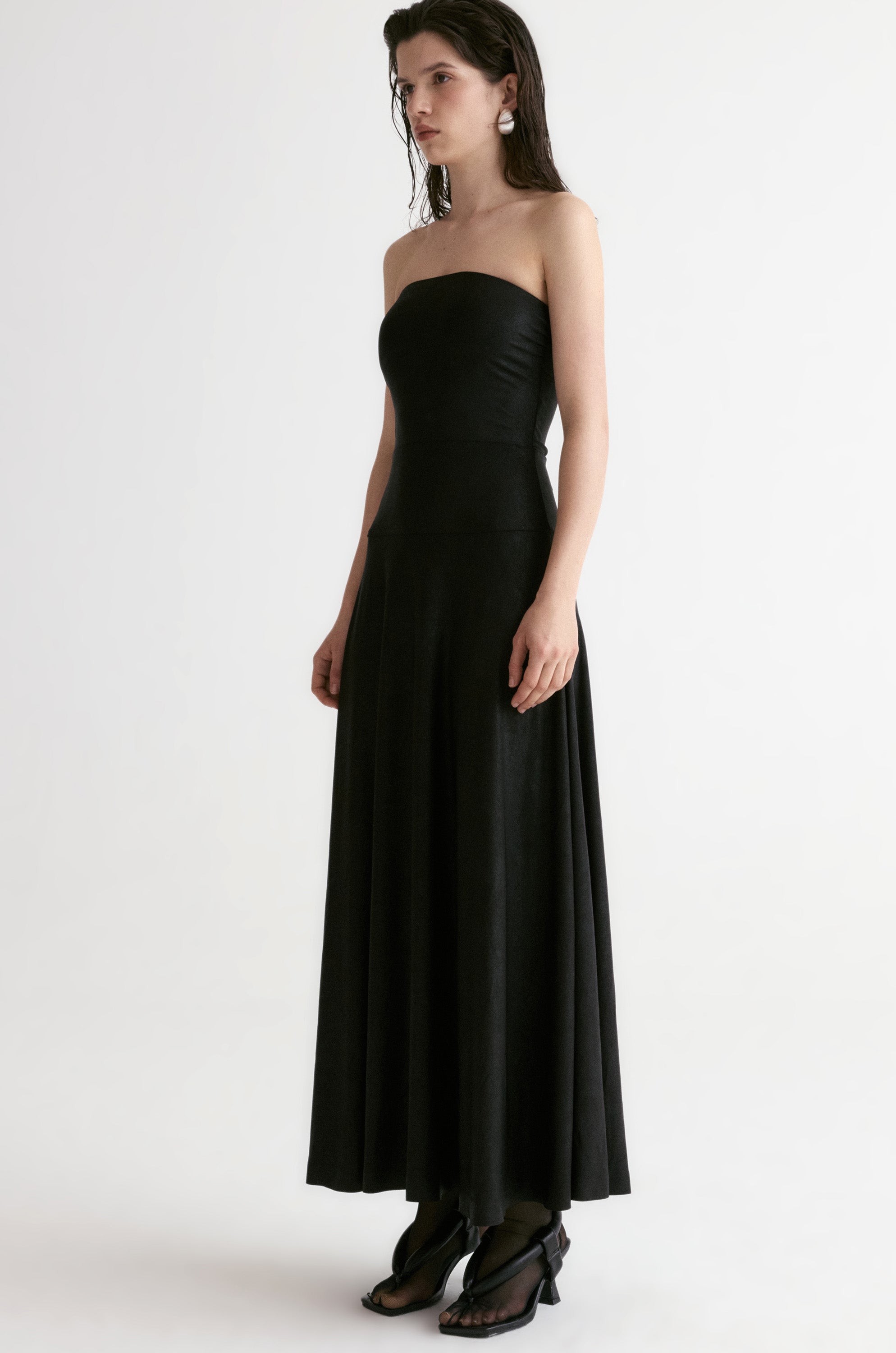 Strapless Jersey Maxi Dress