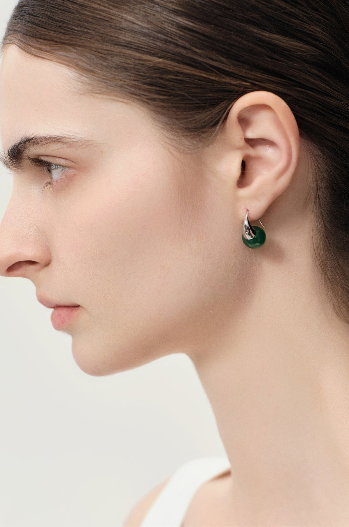 Silver-plated agate earrings