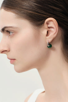 Silver-plated agate earrings