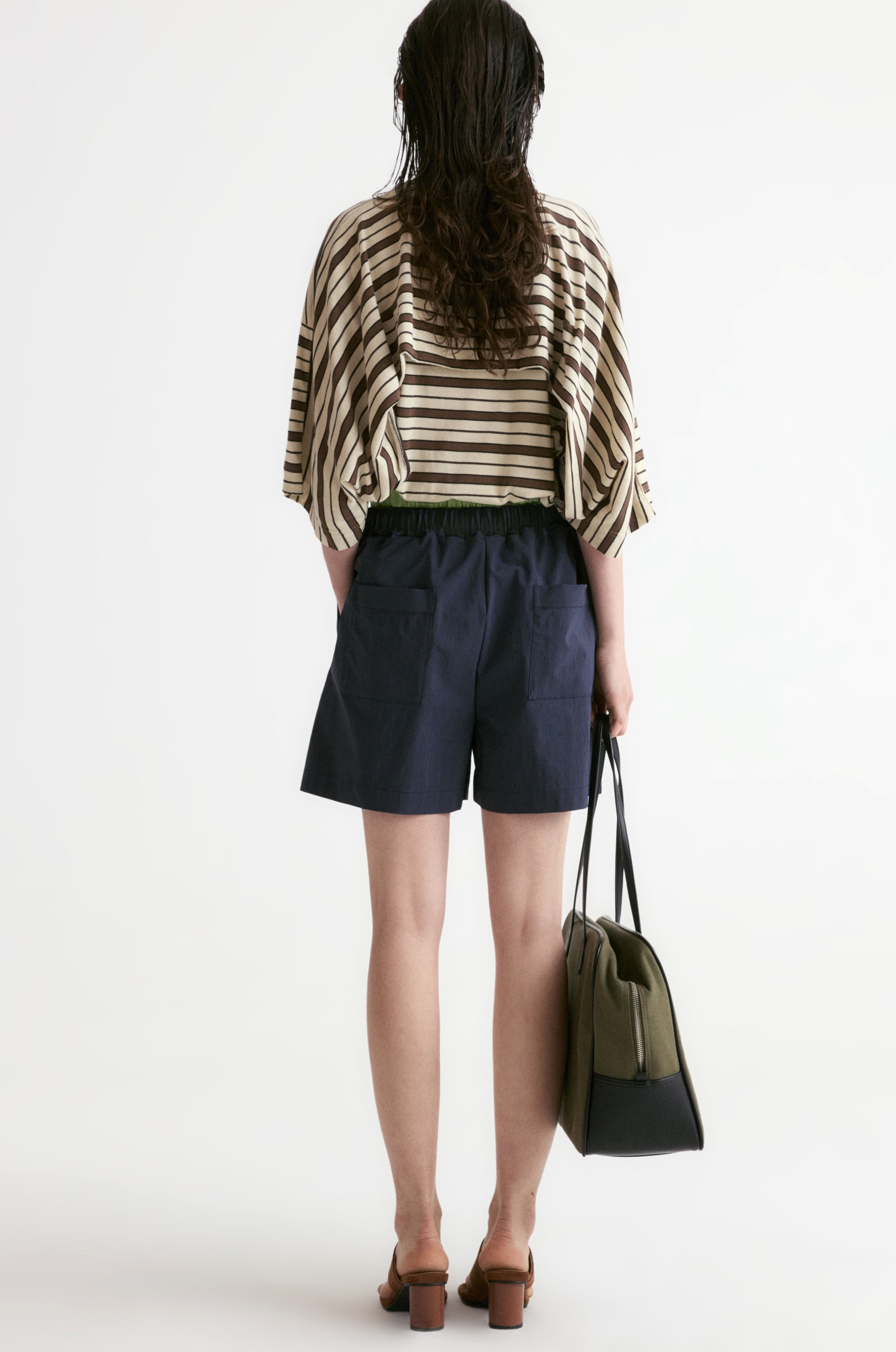 Double Waist Short-Navy