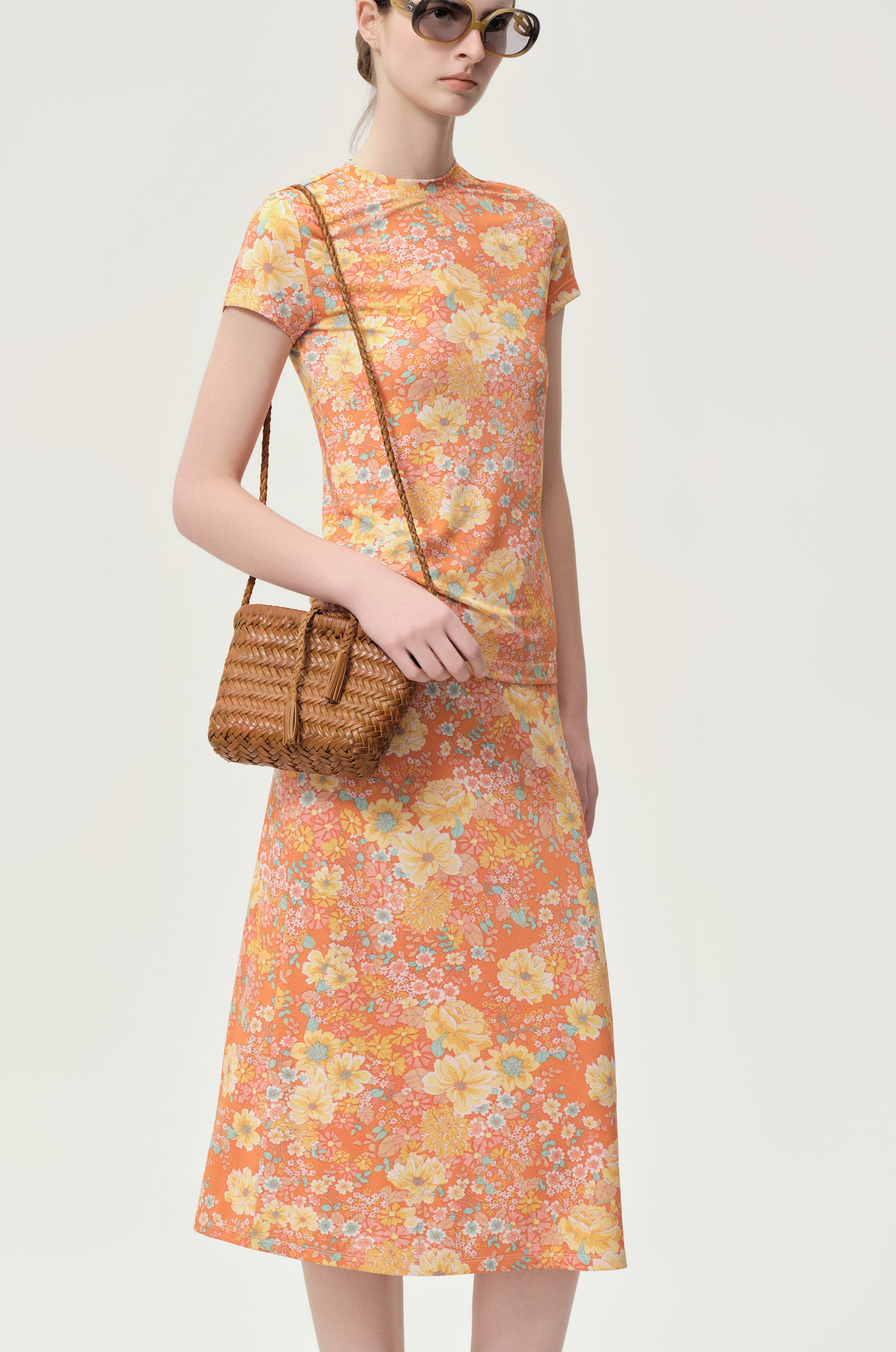 Daisy Viscose Jersey Midi Skirt