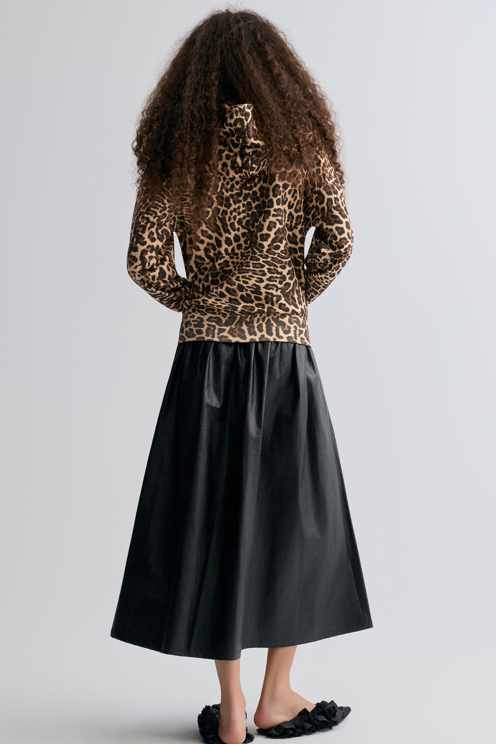 Leopard-print Zipper Hoodie
