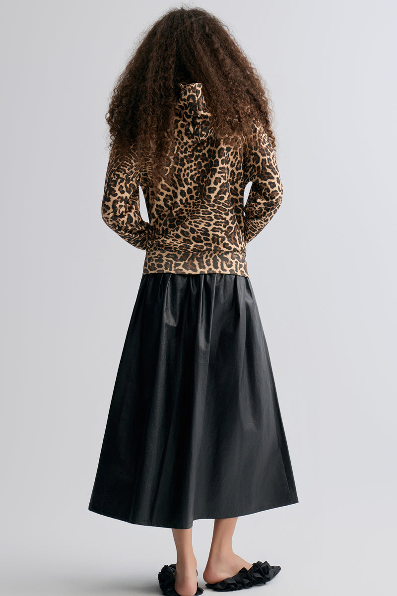 Leopard-print Zipper Hoodie