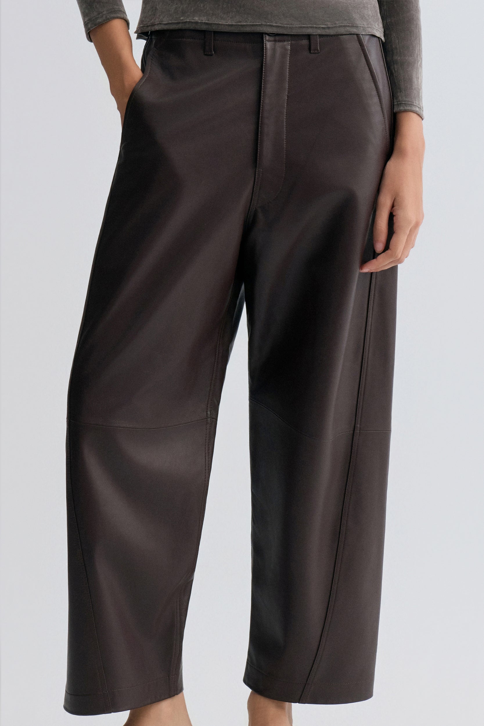 Leather Balloon Pants Chocolate