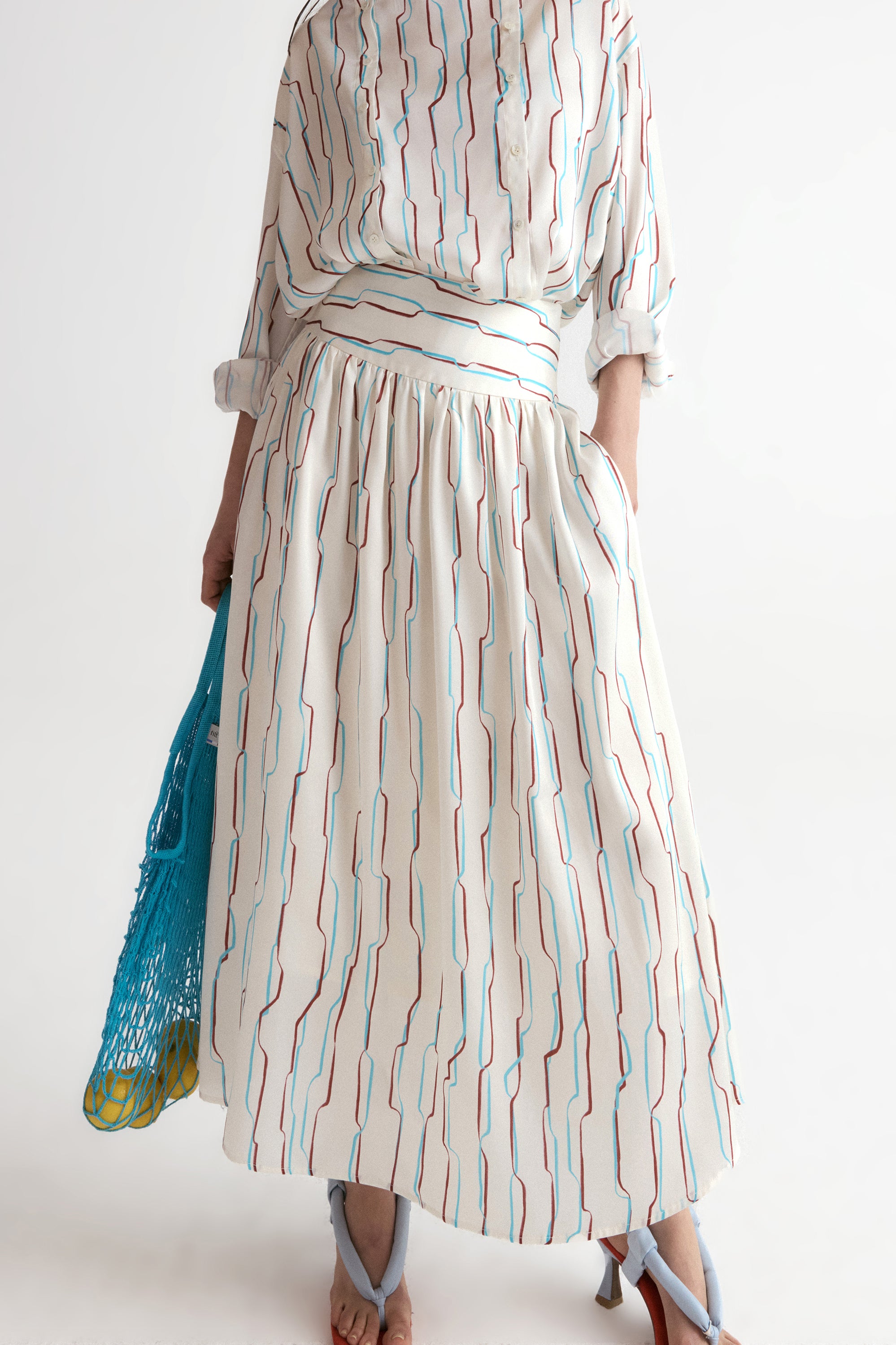 Santorini Full Skirt in Viscose Silk