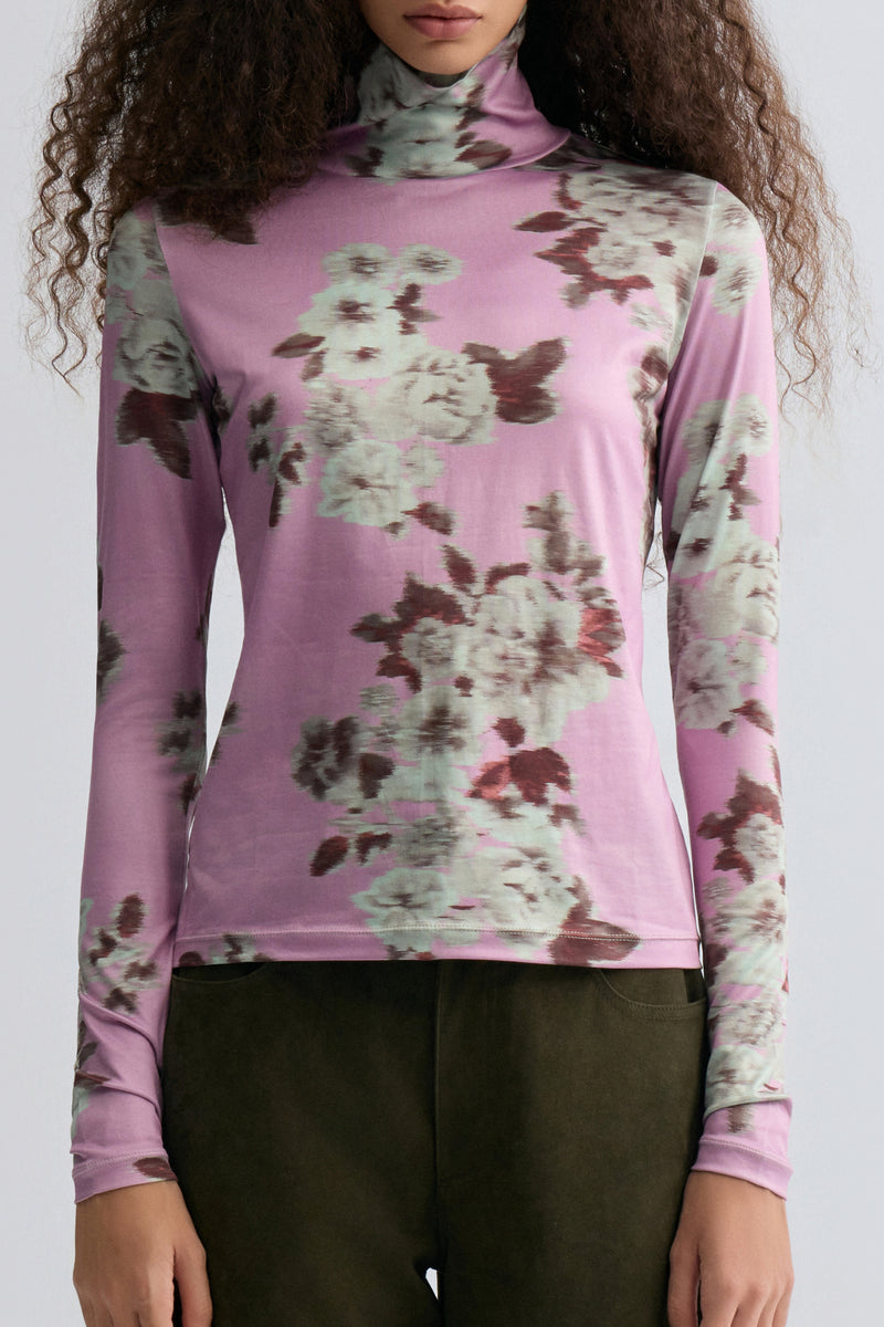 Rosetta Long Sleeve Turtleneck Top Mauve
