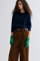 Buttery Boxy Brushed Wool Sweater Navy