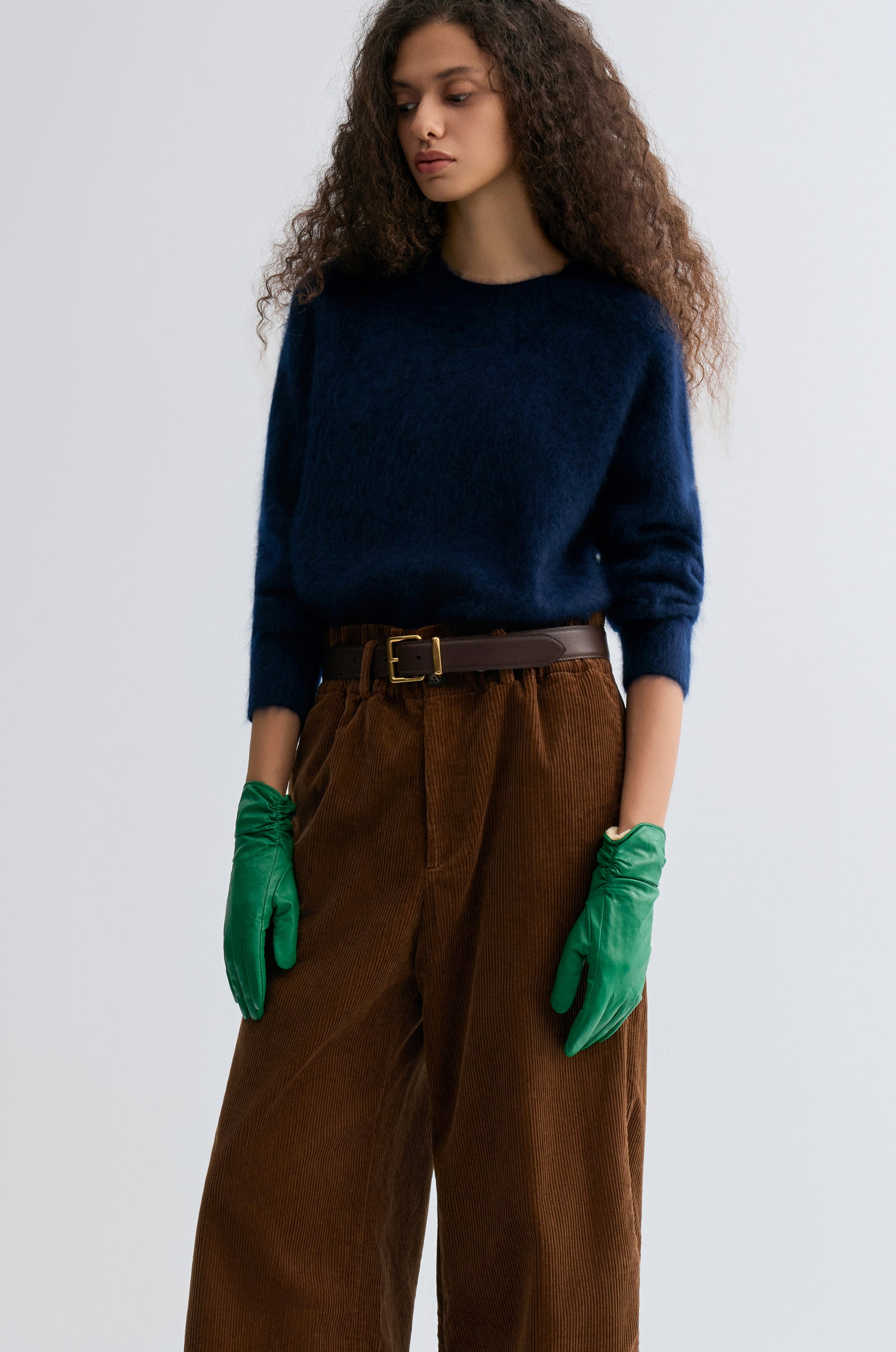 Buttery Boxy Brushed Wool Sweater Navy