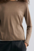 Cloudlike Knit Soft Crewneck Taupe Melange