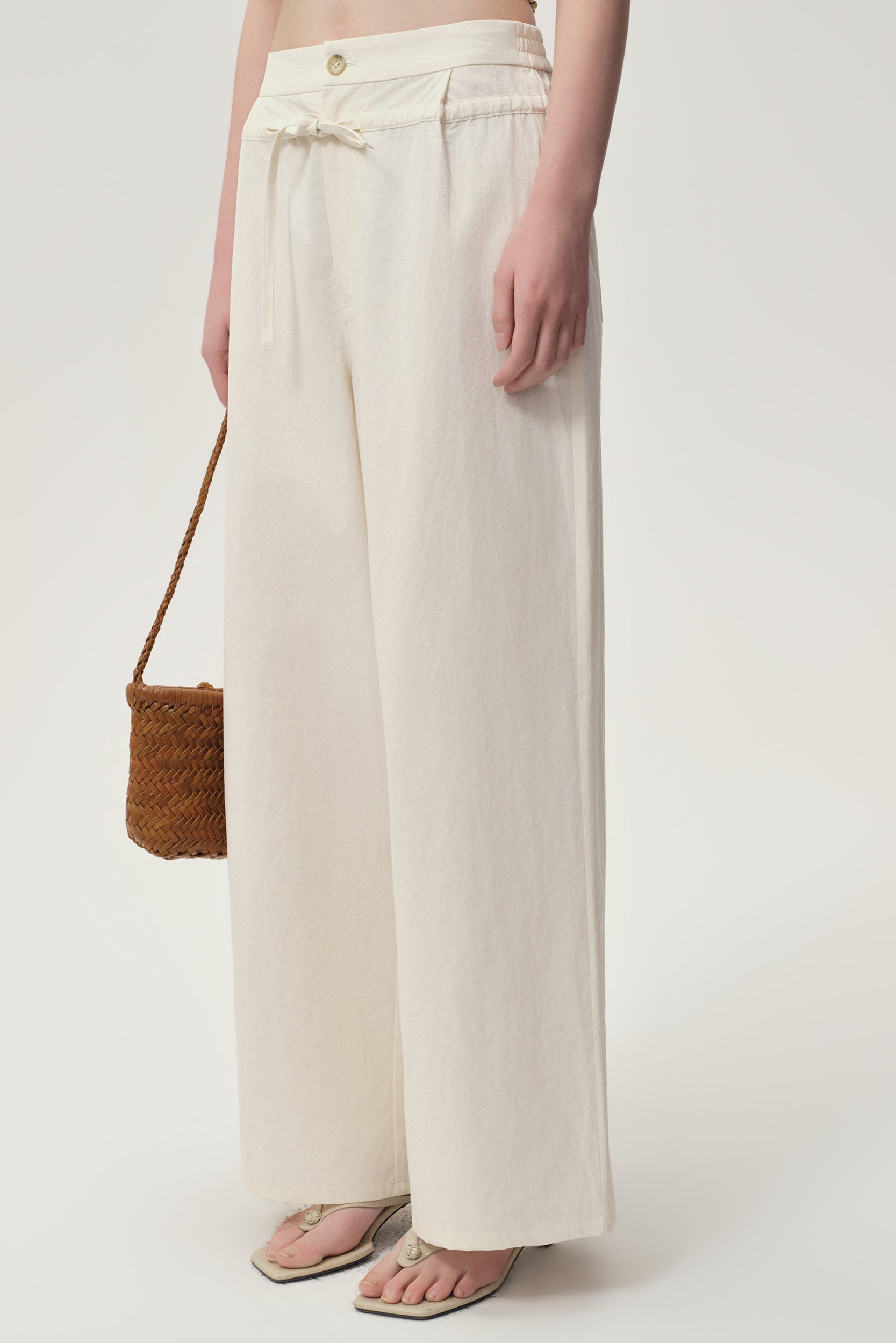 Ibiza Double Waist Trousers Ivory