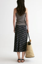 Hand-drawn Stripe Midi Skirt