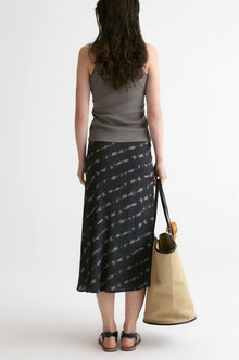 Hand-drawn Stripe Midi Skirt