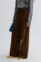 Corduroy Wide-leg Trousers Cocoa Brown