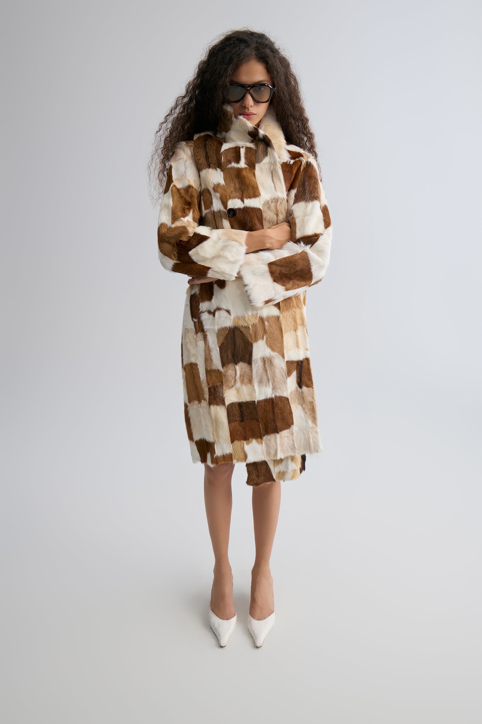 Chevre Patchwork Fur Coat