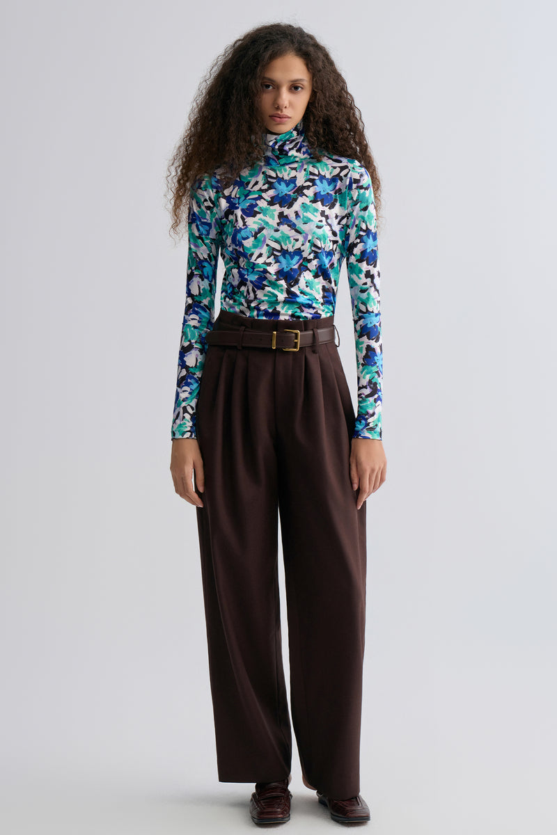 Petal Long Sleeve Turtleneck Top