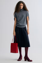 Metro Tote Bag in Leather Ruby Red