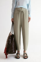 Double Waist Trousers-Khaki