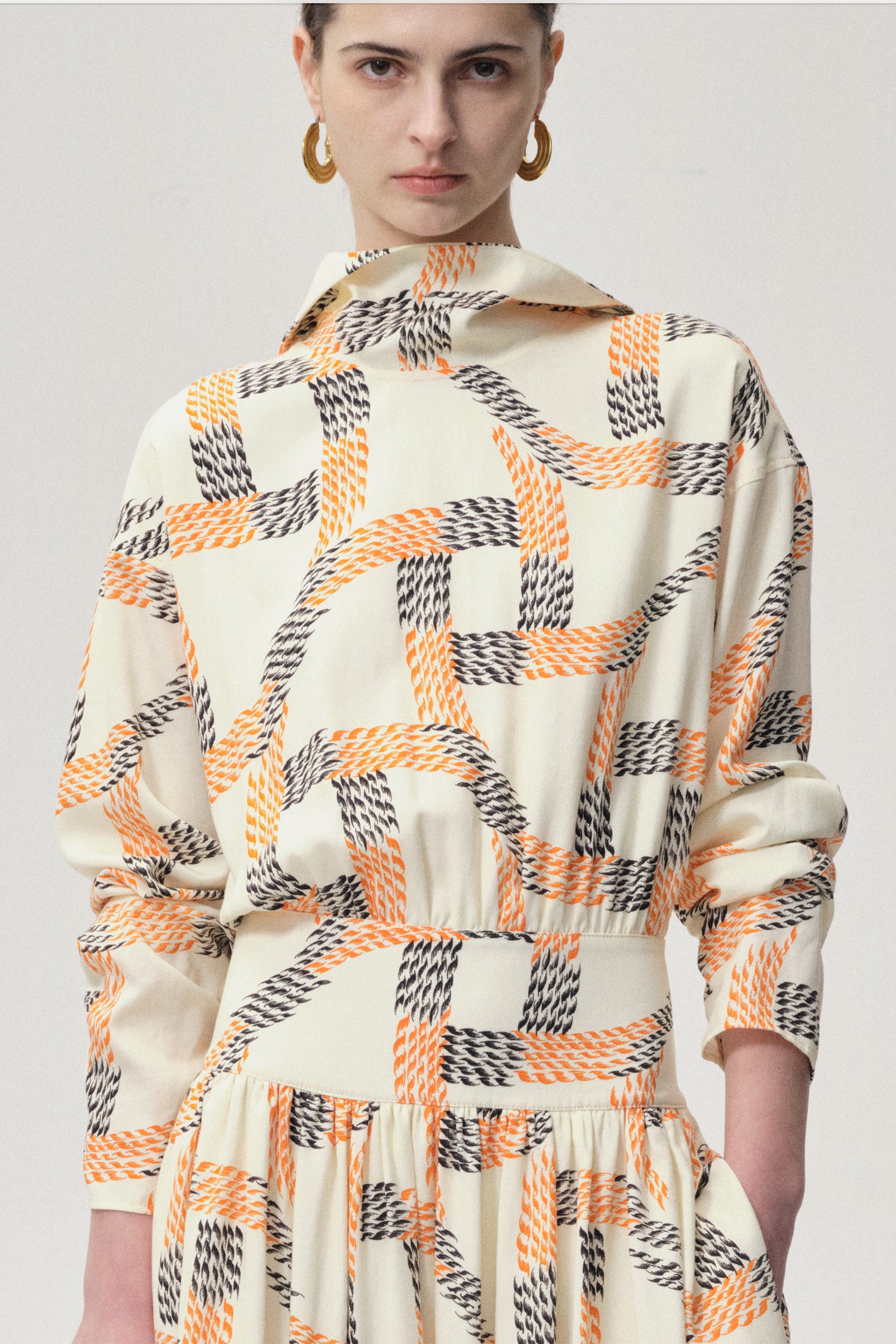 Printed Trompe-L'Ceil Dress Multi
