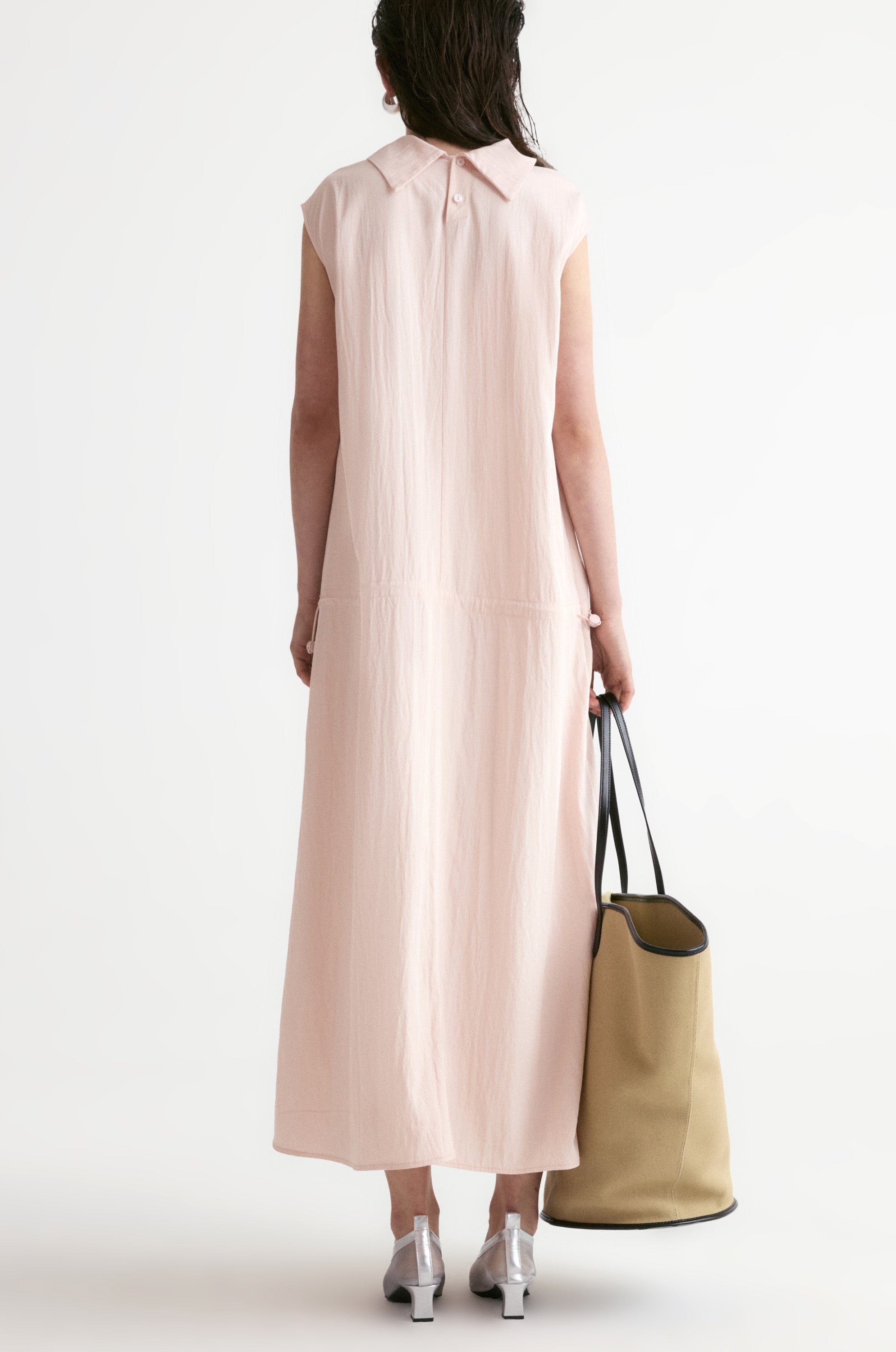 Amalfi Elasticated Dress-Blush
