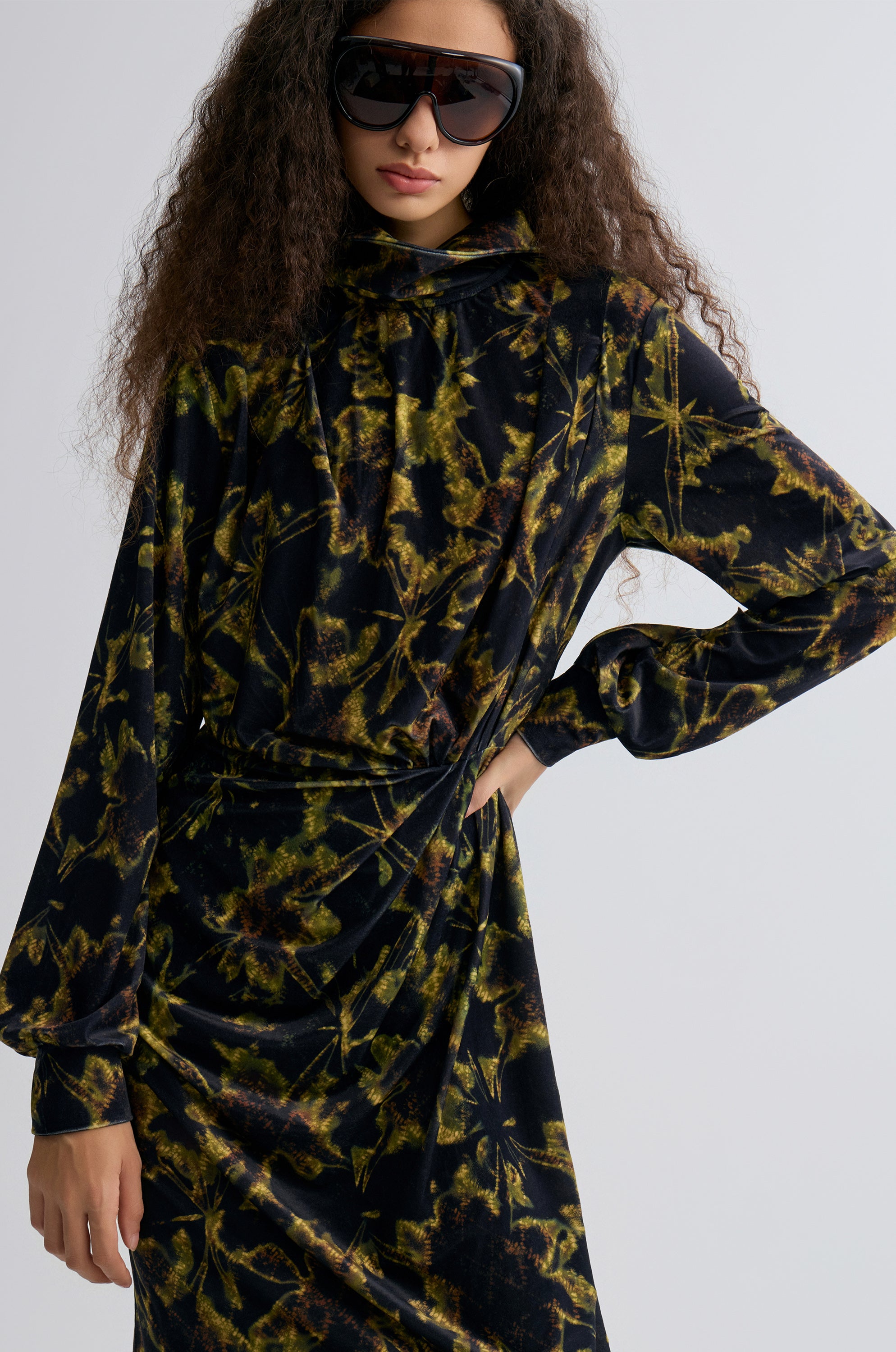 Velvet Printed Dress