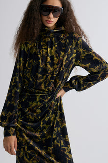 Velvet Printed Dress