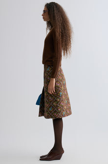Retrobloom Jacquard Skirt Chocolate