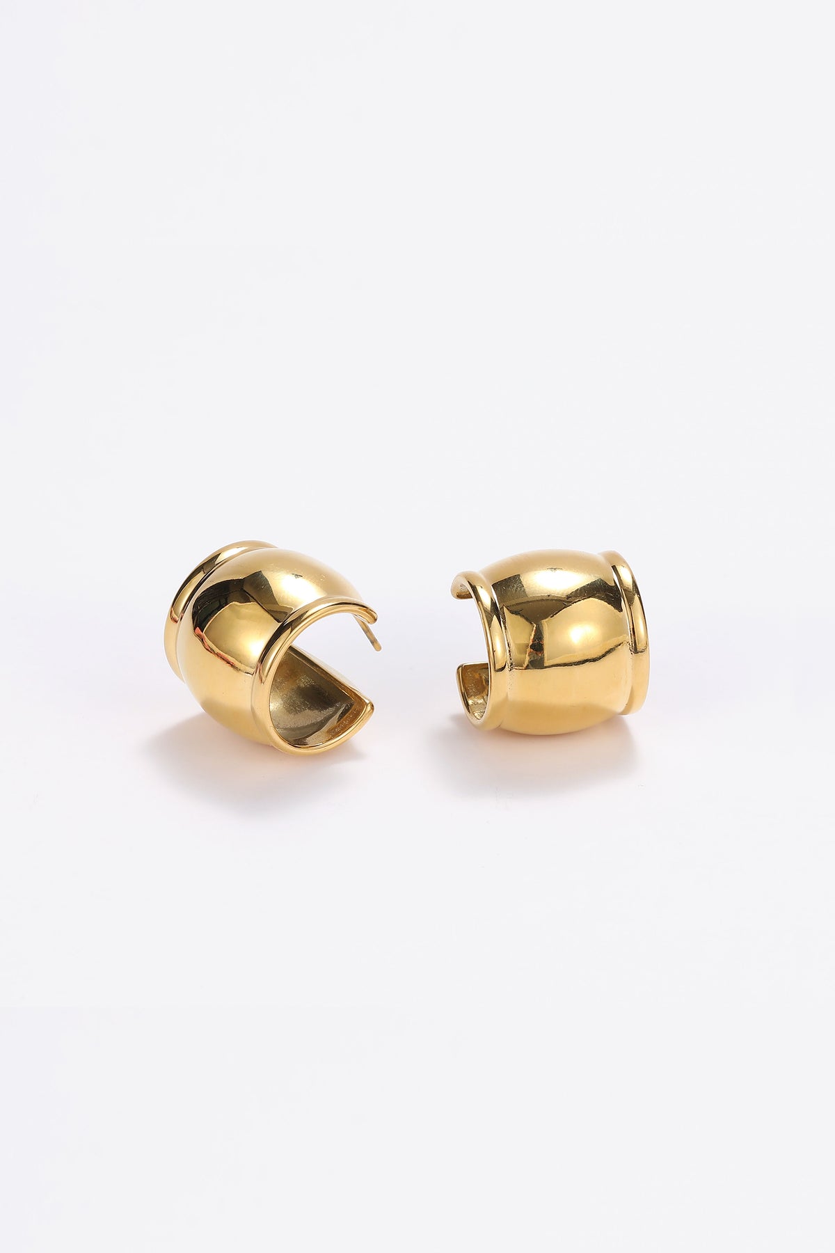 Wide hoop earrings
